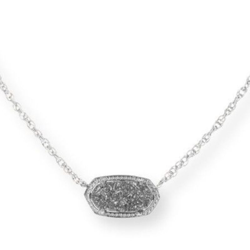 Rocksbox Elisa Silver Necklace By Kendra Scott - Kendra Scott Elisa Silver Pendant Necklace In Platinum Drusy Rocksbox Elisa Silver Necklace By Kendra Scott - Kendra Scott Elisa Silver Pendant Necklace In Platinum Drusy